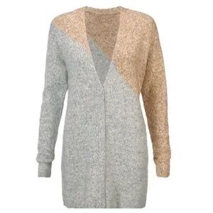 Cabi Tilt Cardigan style #3886 gray and tan size XS
